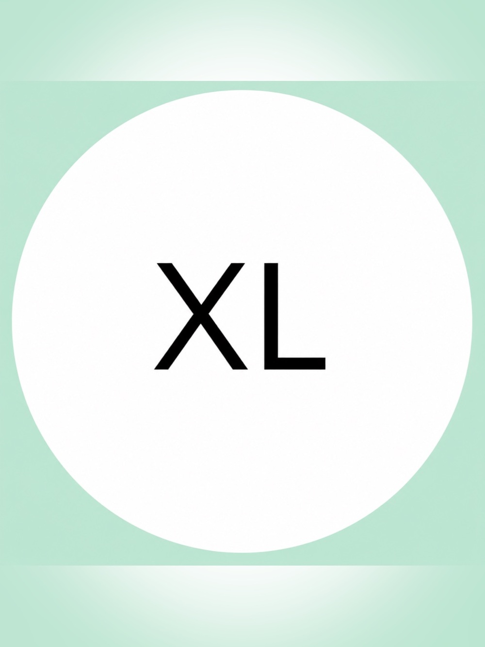 50 STICKERS - 2” ROUND - CLOTHING LABELS - SIZE EXTRA LARGE “XL” - WHITE